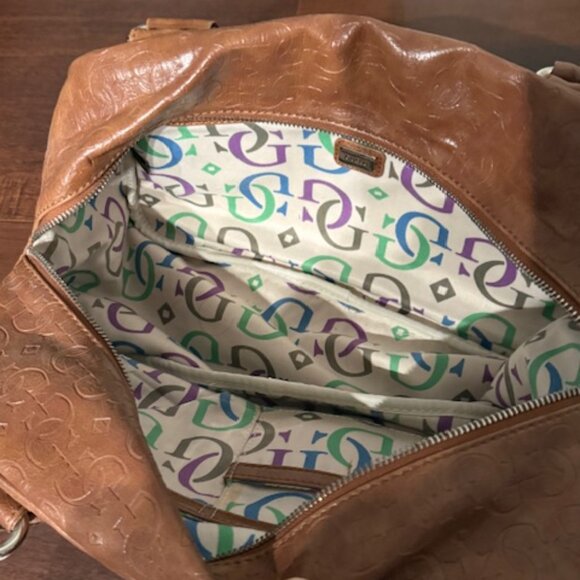 Vtg Guess Shoulder Bag Brown/Tan Y2K Purse Hobo 2000’s - Picture 4 of 5